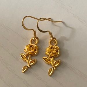 Gold Rose Earrings
